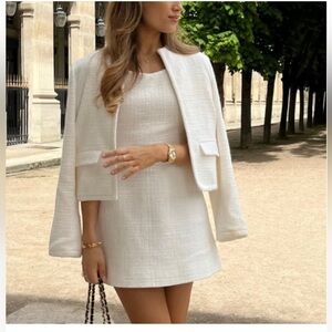 NWT THEORY Ballerina Neckline Mini Dress in Cotton Tweed. SZ 12